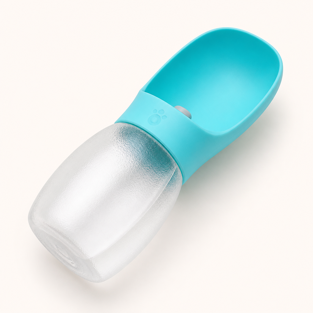Portable dog water bottle (scoop-trough)