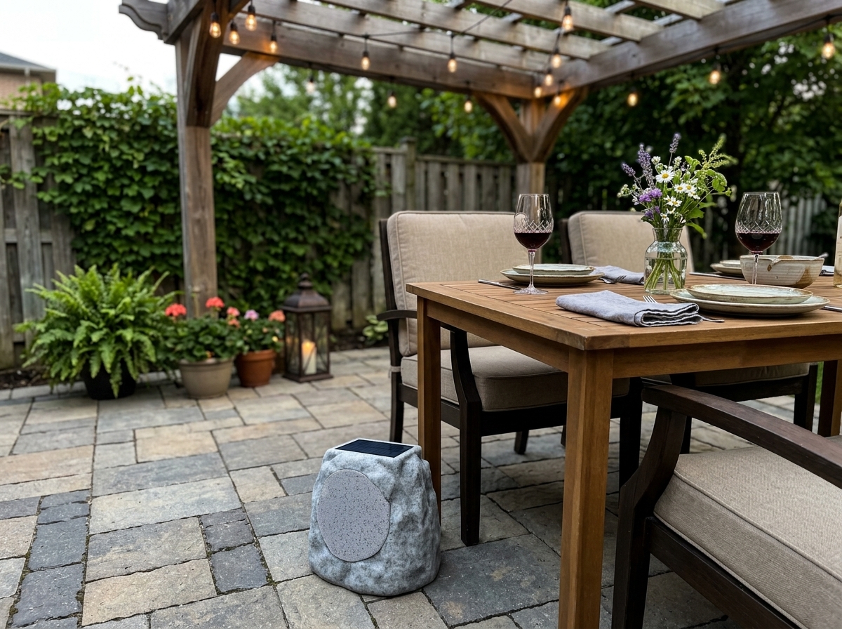 The patio dining setup
