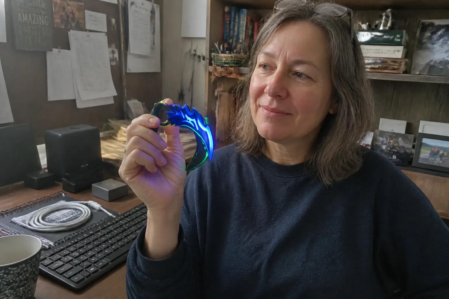 Gamer's reaction opening the GlowKatana gift