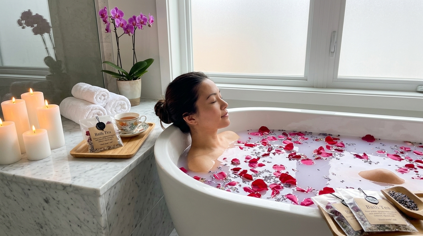 5x Bath Teas with organic botanicals