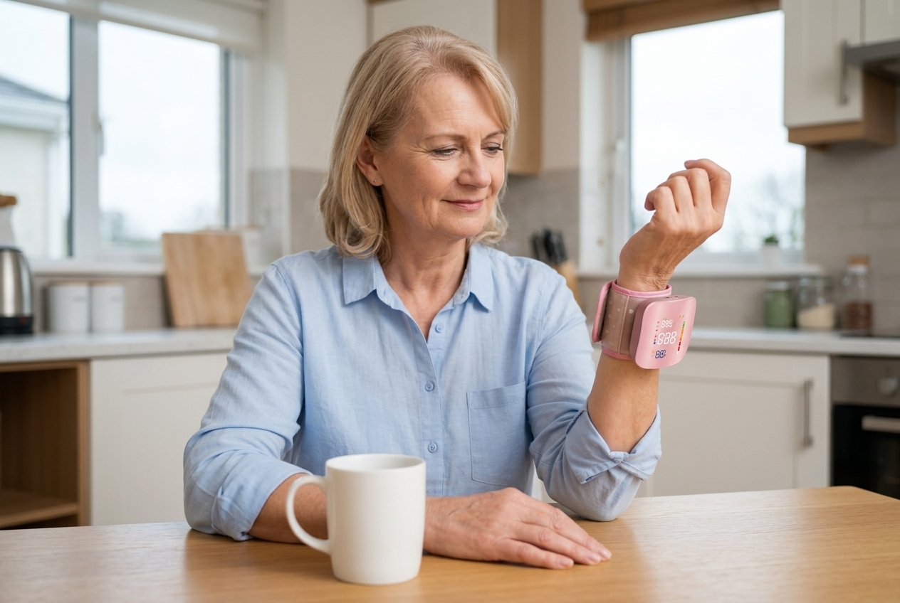 Wrist Blood Pressure Monitor showing accurate reading