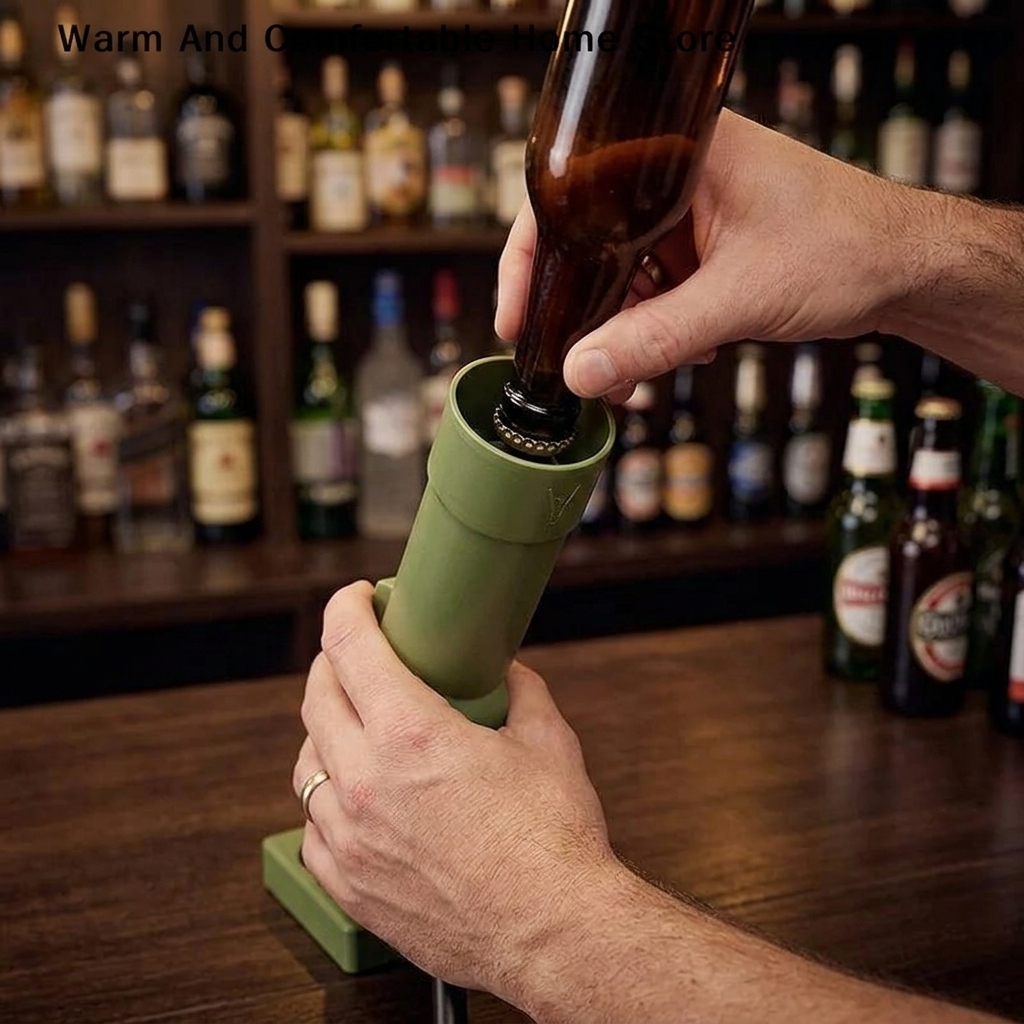 Step 1: Load bottle cap-down into mortar
