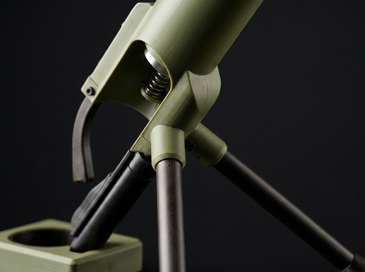 Mortar finish and tripod base detail
