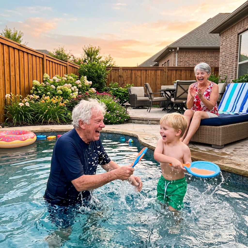 Three generations playing together