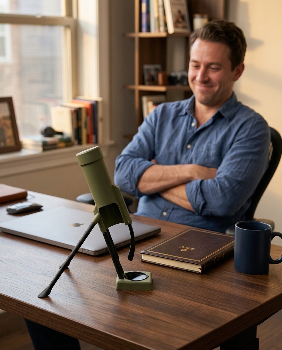 Mortar bottle opener on home bar