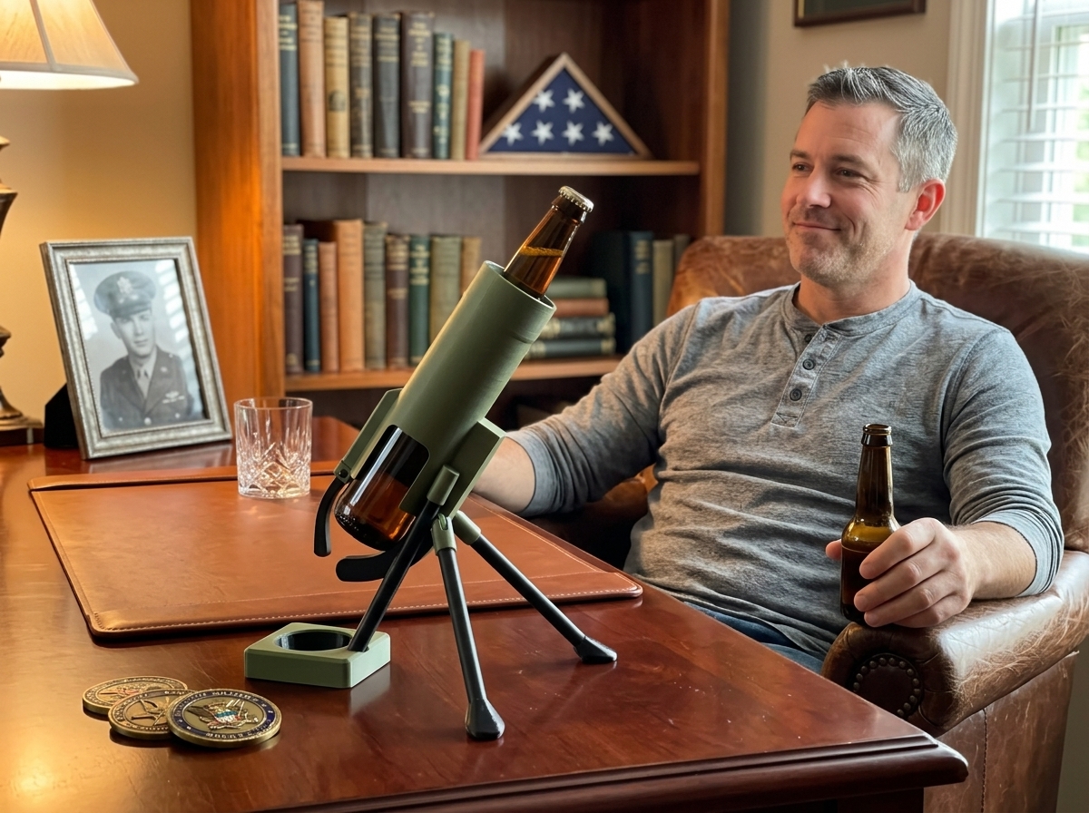 Mortar opener in man cave or garage