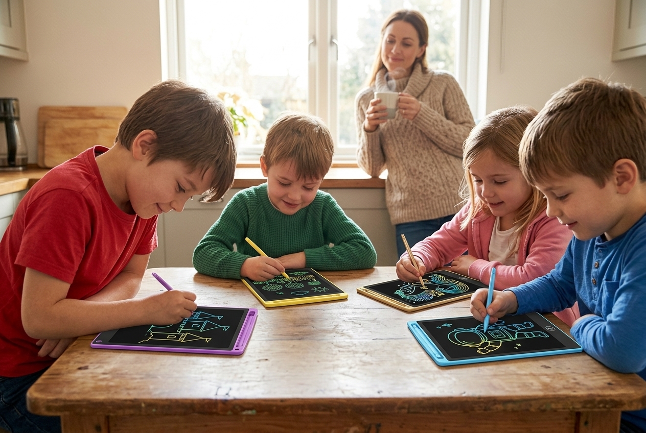 LCD tablet sliding into a diaper bag