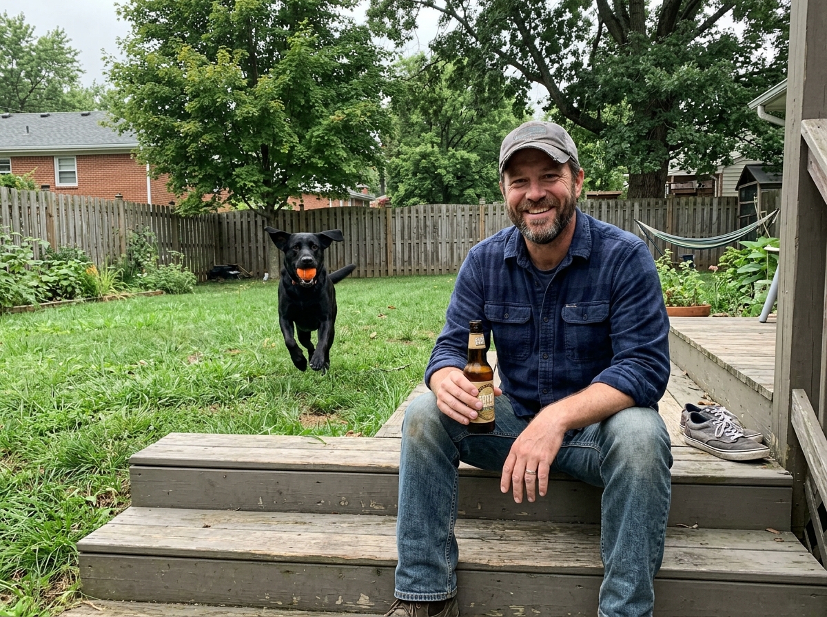 Anxious rescue dog playing with confidence
