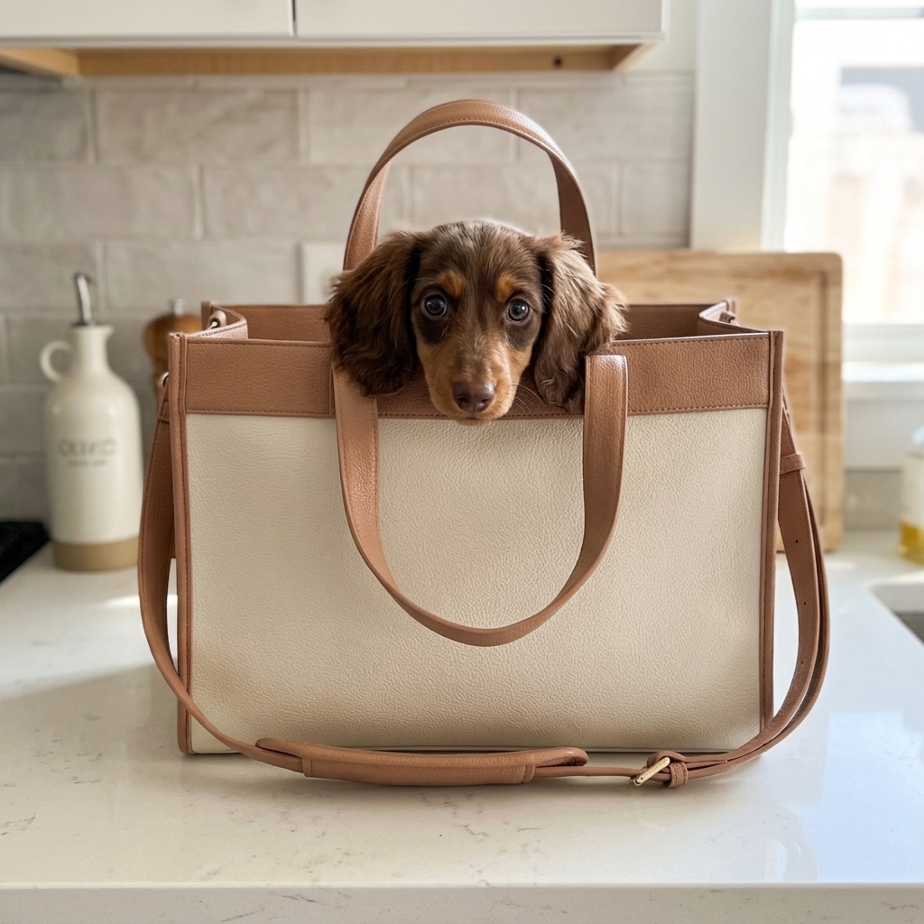 Mini Dachshund in Venator tote