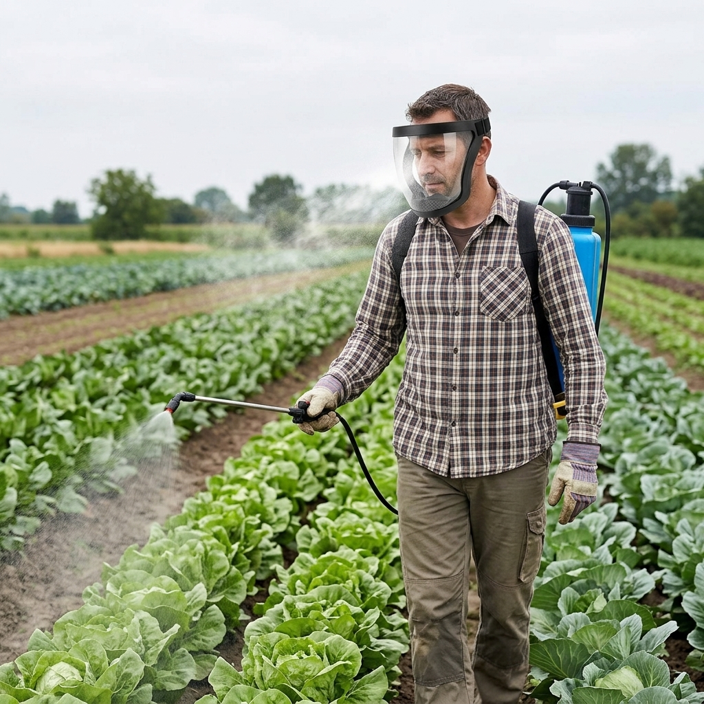 Pesticide spraying in field