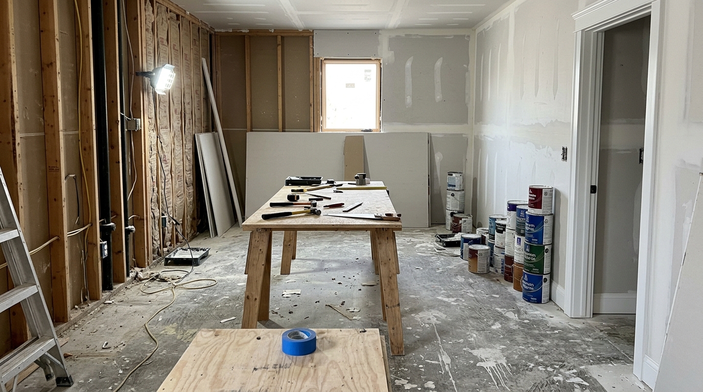 Tradesman working on jobsite