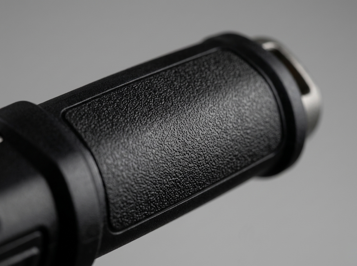 Macro shot of the triple-injected rubber grip texture