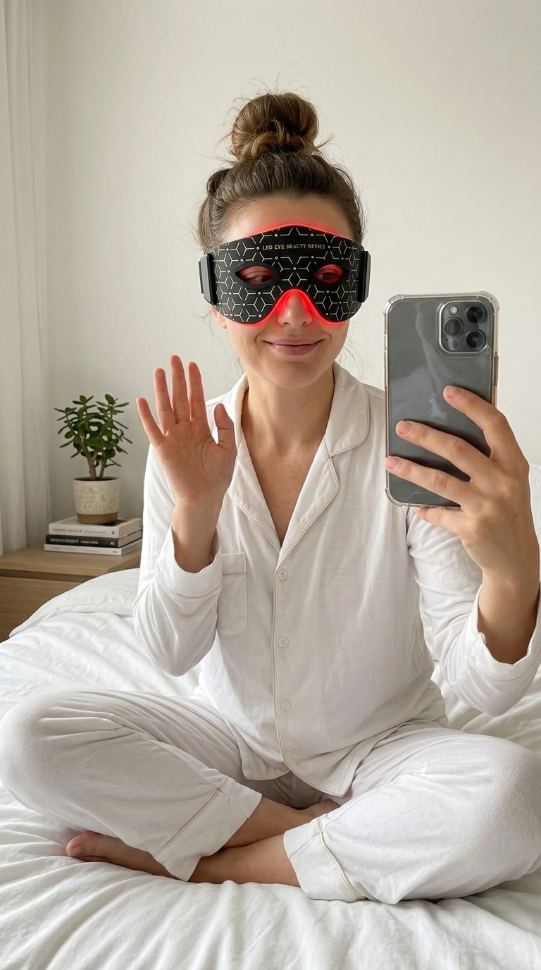 Wife handing wrapped MagnetoBuilt gift to husband on Christmas morning