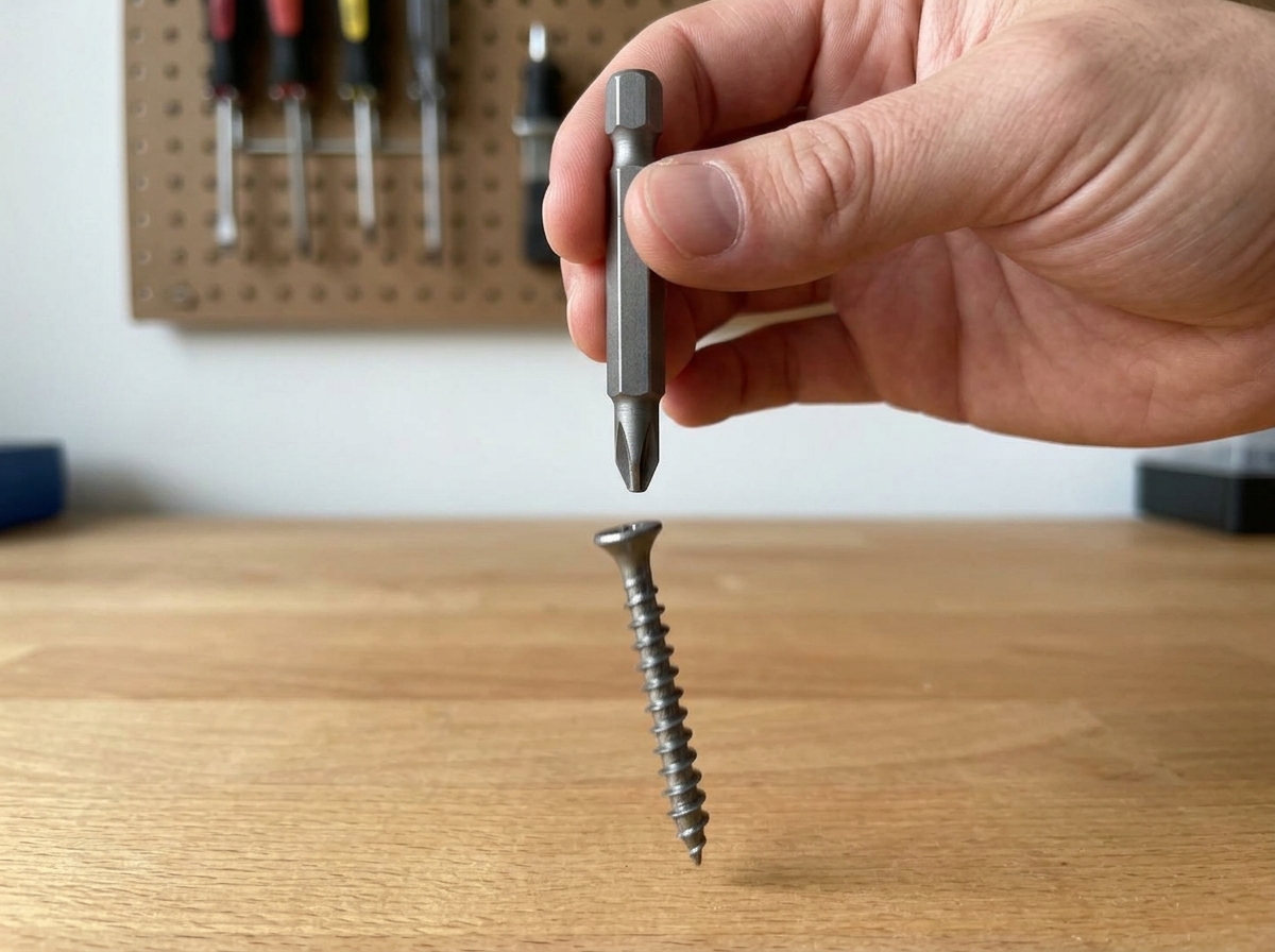 Standard magnetic bit dropping a screw