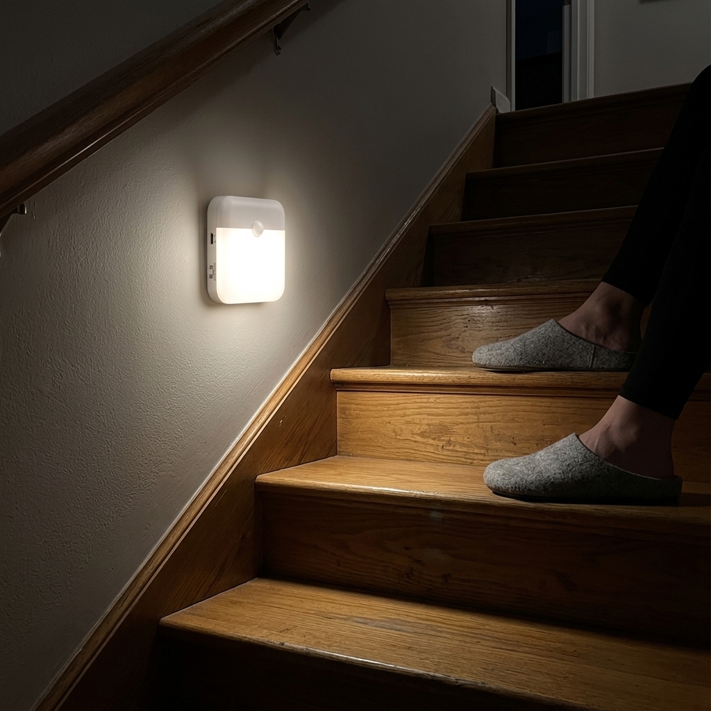 Warm light under kitchen cabinet