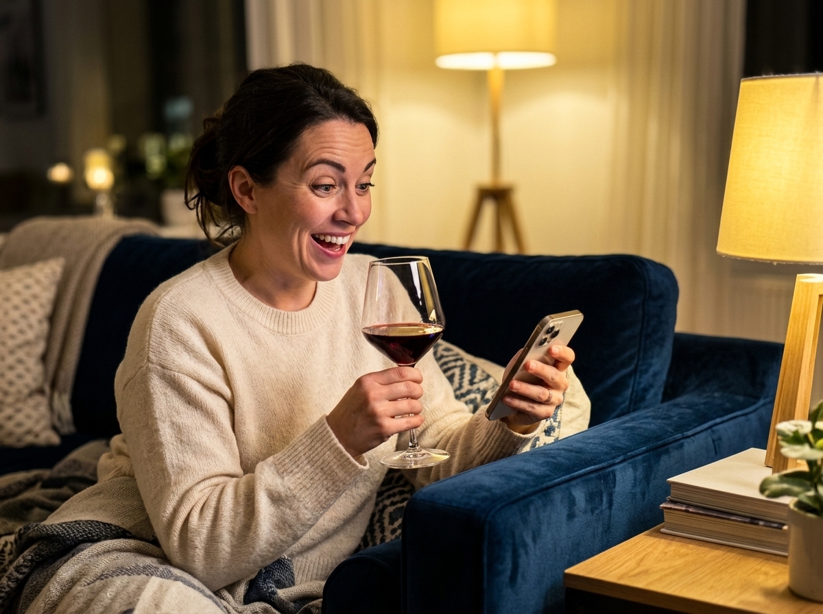 Customer photo of wine glasses in use