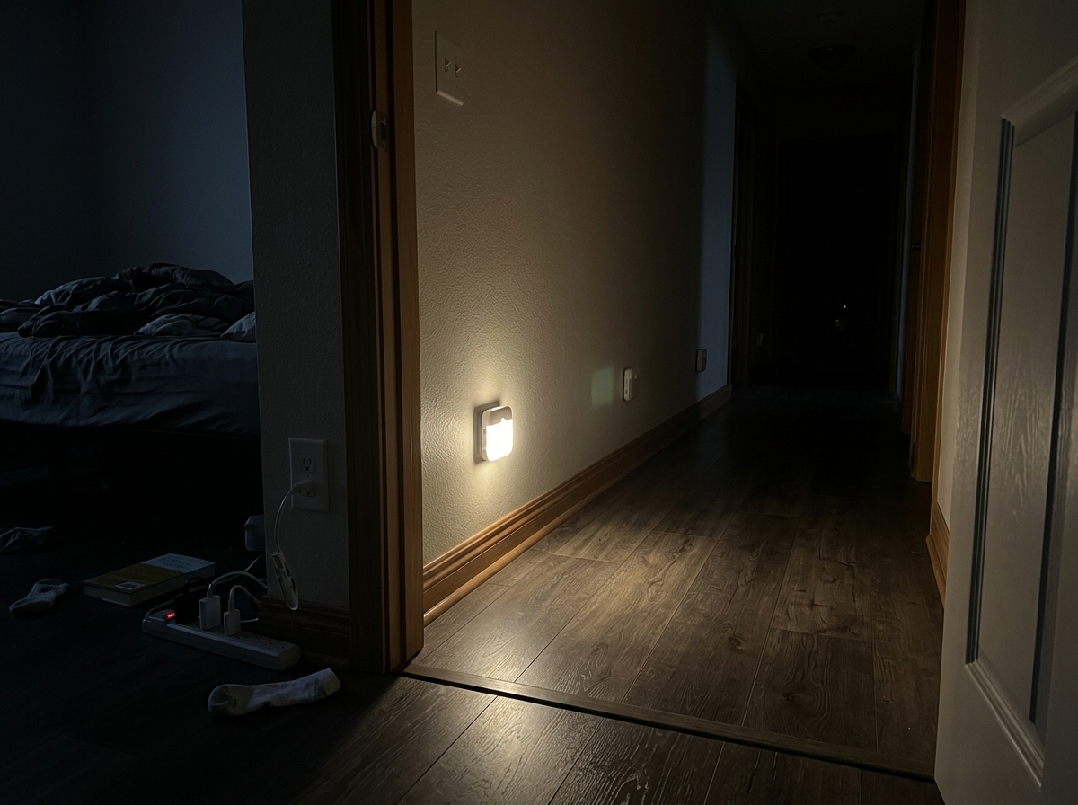 Customer photo of the motion sensor light installed in their home
