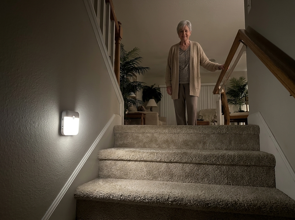 Customer photo of the motion sensor light installed in their home
