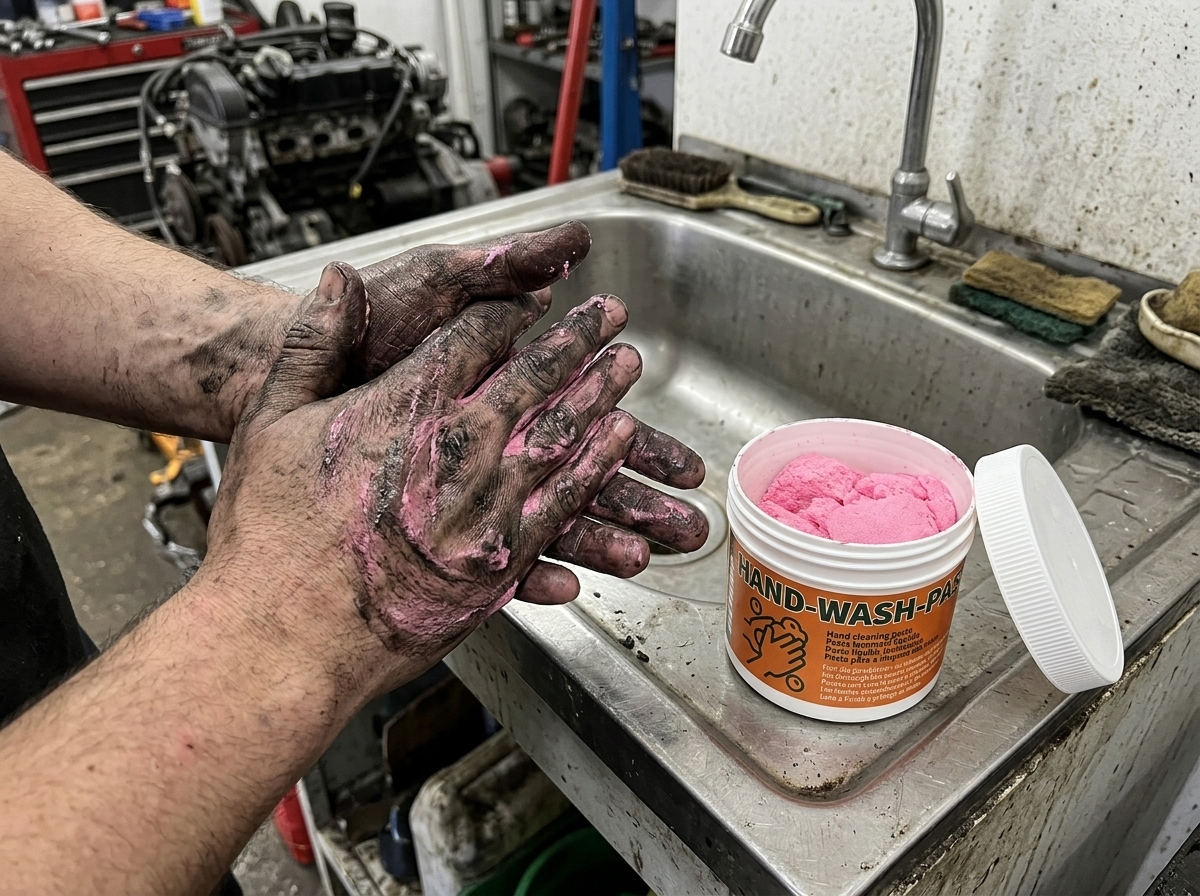 Clean, healthy mechanic hands after using Venator