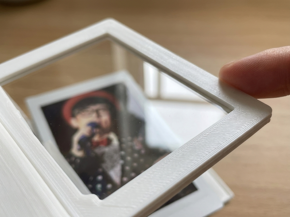 Real glass panel reflecting soft light