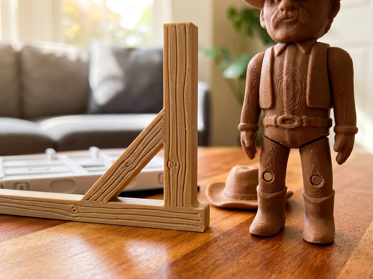 Close-up macro of solid wood body construction