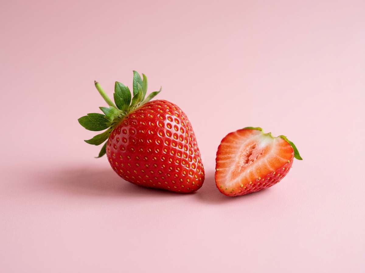Real strawberries close-up