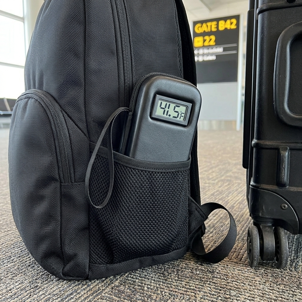 ColdDose inside a women's tote bag alongside keys and a wallet
