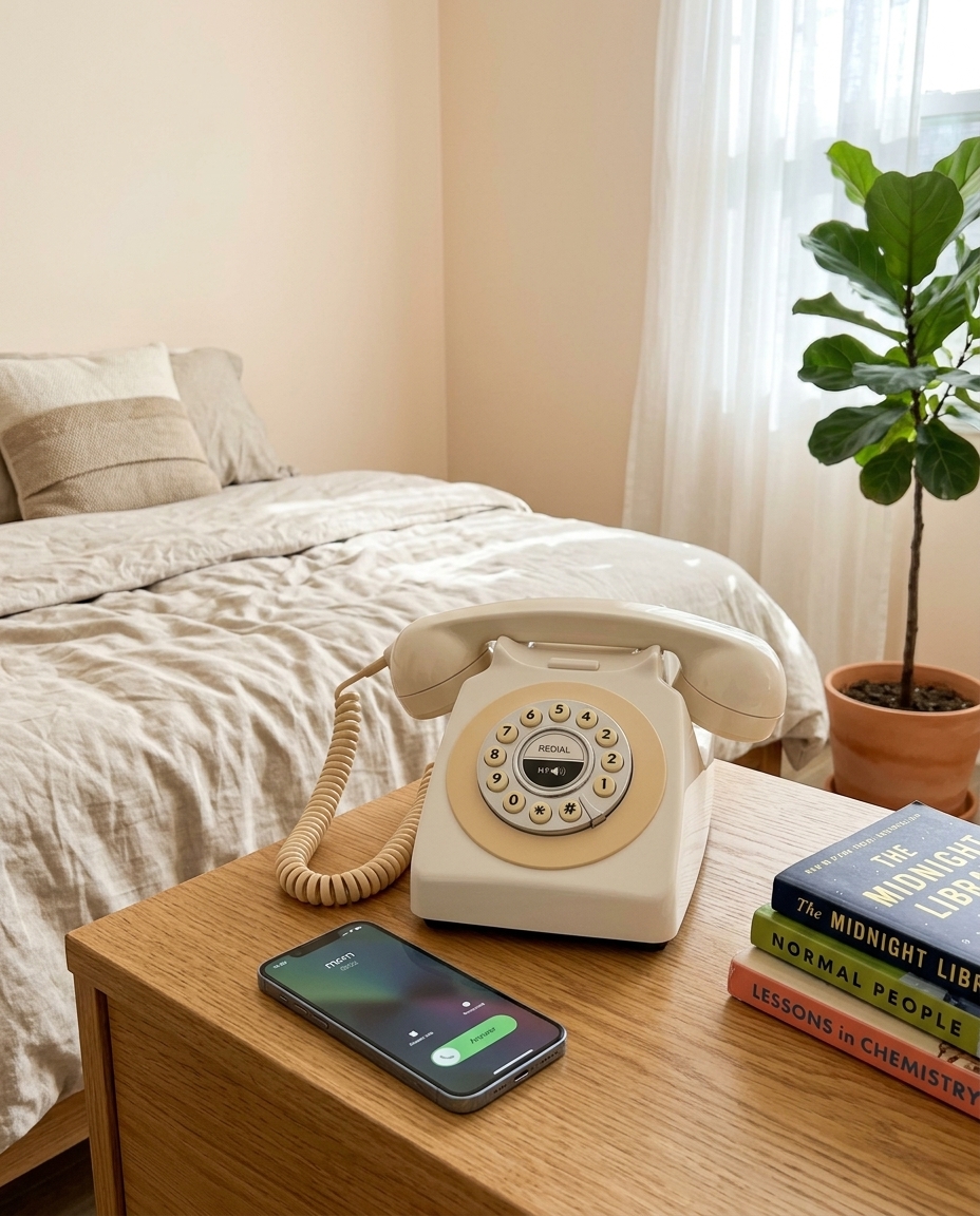 Dream Dial retro telephone on console table