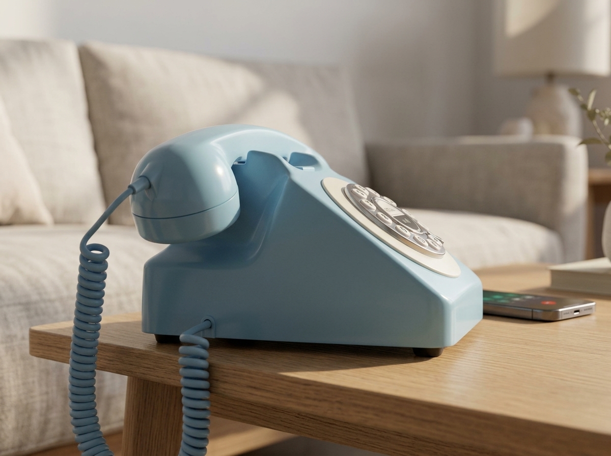 Curly cord. Real handset.